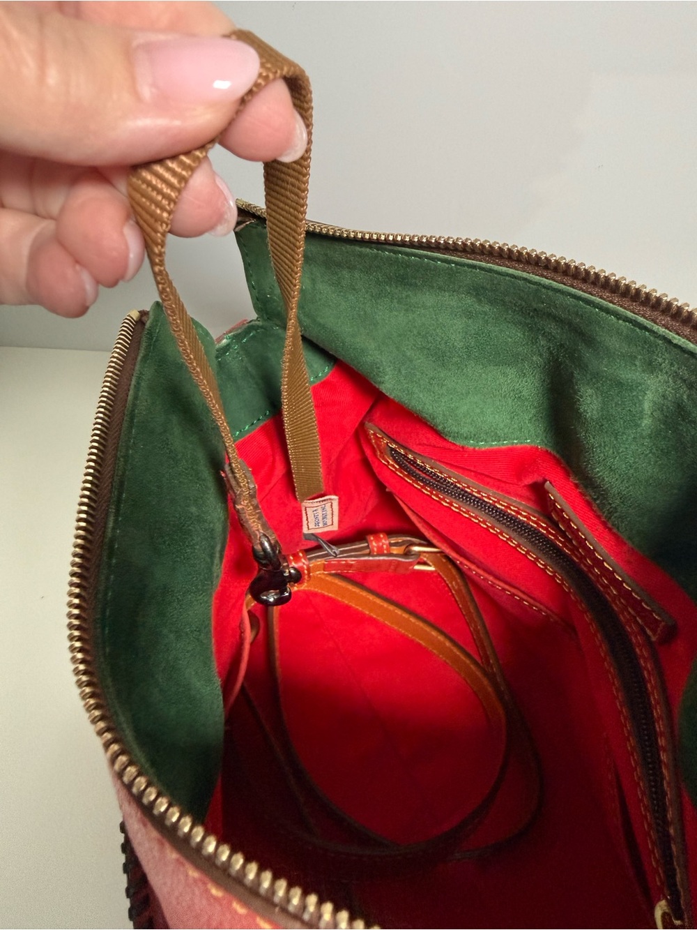 Dooney & Bourke Florentine Leather Satchel – Red - Picture 14 of 16